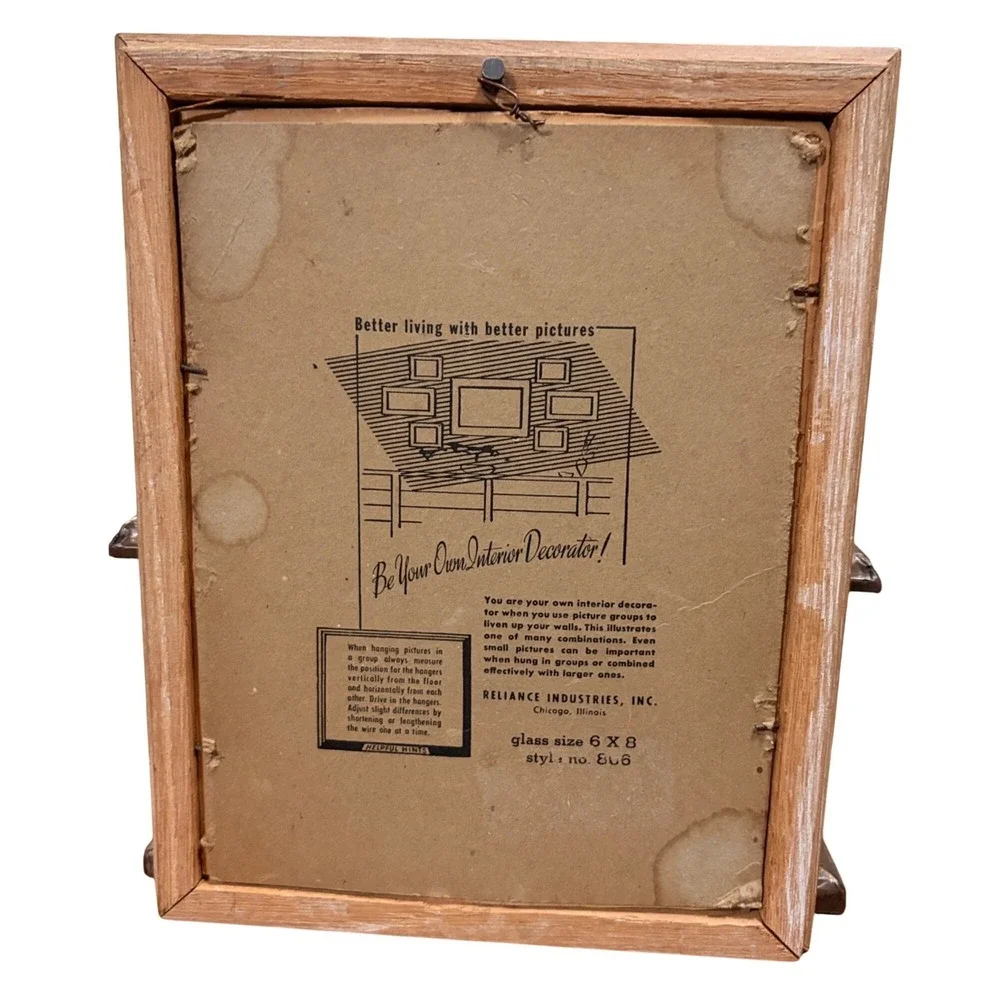 VTG Reliance Industries 6x8 Wooden Frame Horse Art Glitter Equestrian‎ Farmhouse